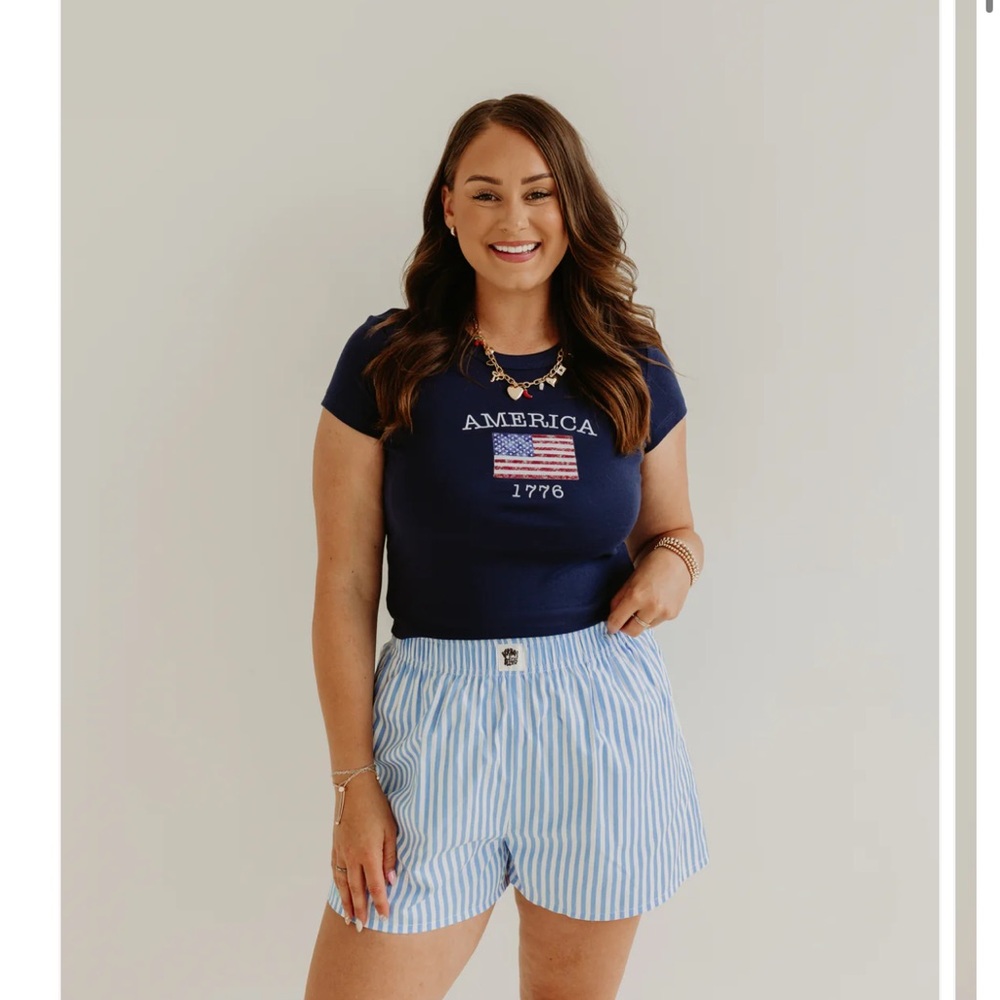 BLUE STRIPED BOXER SHORTS